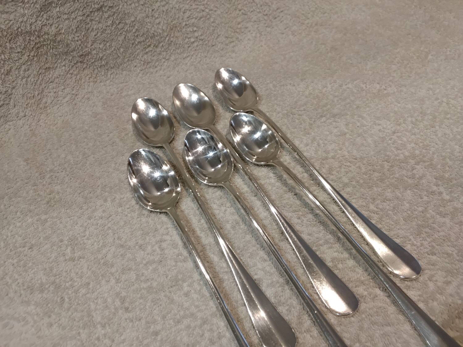 6 silver-plated metal soda spoons by Christofle silversmiths, Fidelio pattern