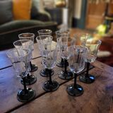 11 Octime Luminarc glasses - Black stem - 1980s