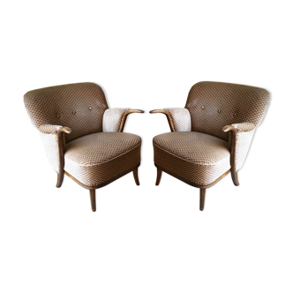 Lot of 2 armchairs sculptural 50 60 years