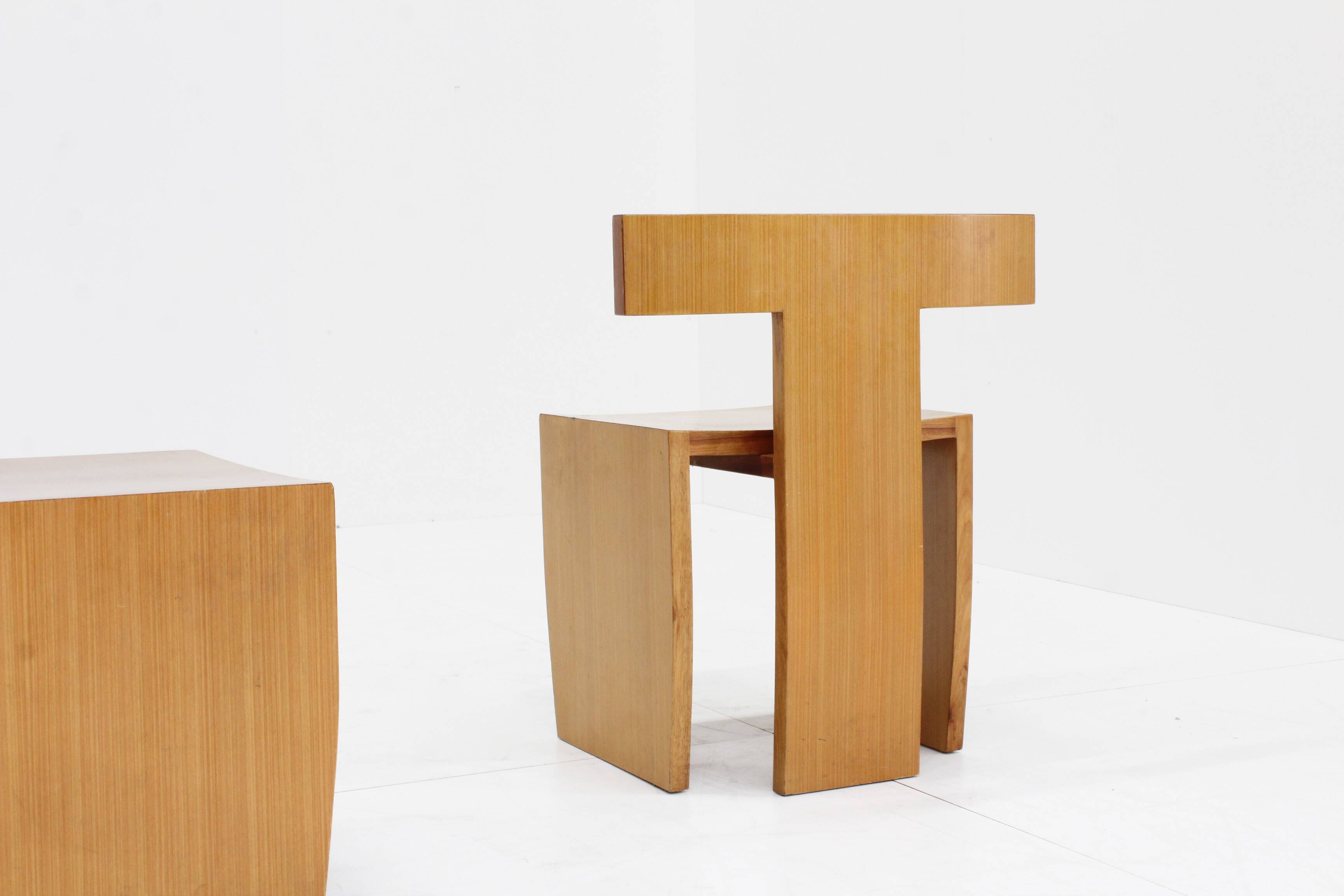 Vintage sculptural dining chairs , set of 5