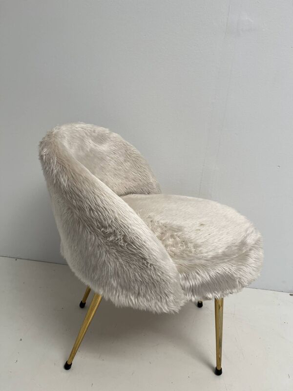 Fauteuil chaise  vintage 1960 moumoute