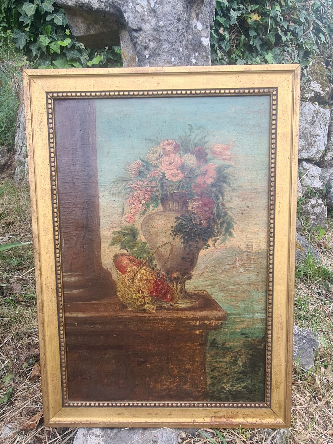 Tableau nature morte peinture sur bois