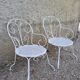 Paire de fauteuil en fer blanc ancien