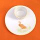 Egg cup, earthenware saucer