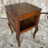 Louis XV Nightstand Table Wood Drawer + 19th Century Oak Vintage Case