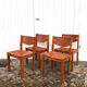 Set de 4 chaises en orme et cuir
