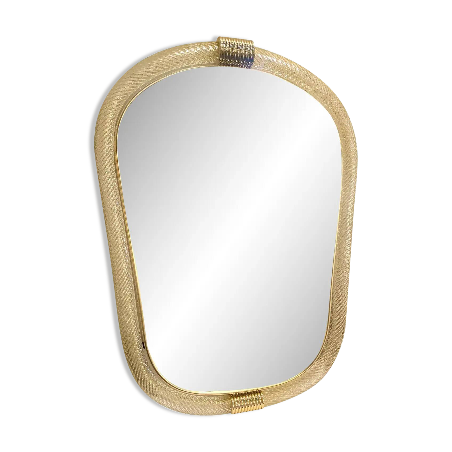 Venetian "Torciglione" Torchon Murano Glass Wall Mirror