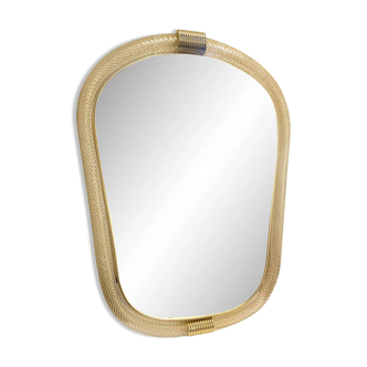 Venetian "Torciglione" Torchon Murano Glass Wall Mirror