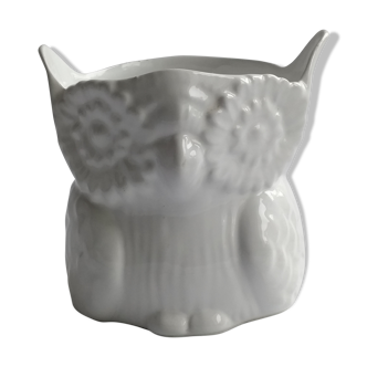Vintage pot cache Owl owl in white porcelain