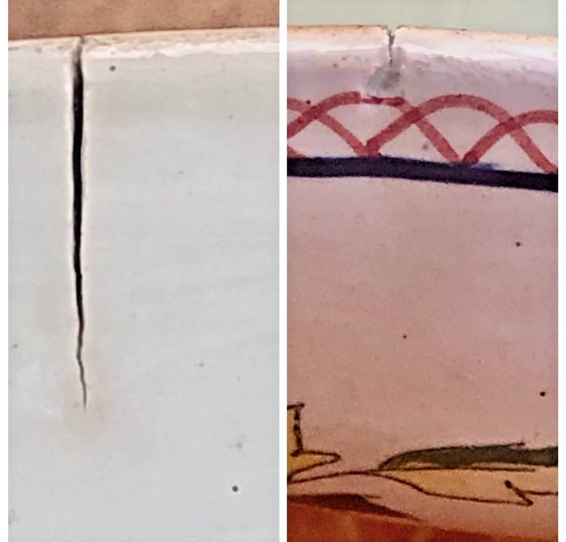 Ancien plat couvert faïence Gien modèle corne d’abondance XIX