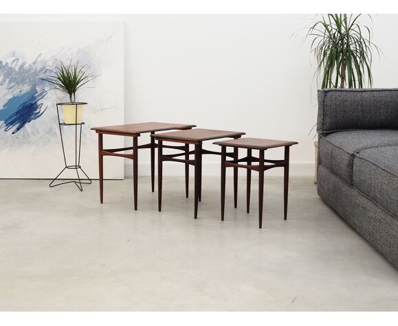 Set of three rosewood tables, Danish design, 60's, production: Denmark