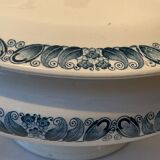 Soup tureen and 6 old Longchamp soup plates, Terre de Fer, Marcel model