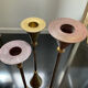 Trio of vintage brass and copper candle holders
