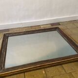 Antique solid oak mirror