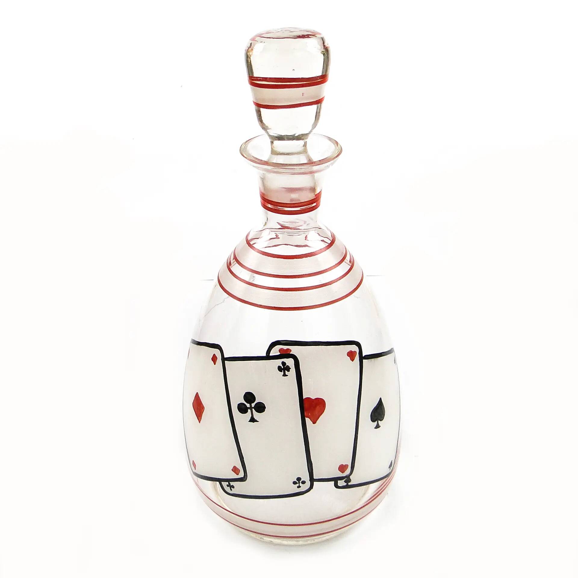Bridge decanter, mid-century modern, glass, Hortensja, Poland, 1950s