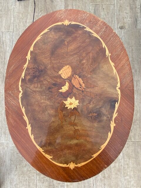 Rognon-style bedside table in marquetry