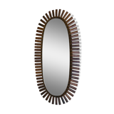 Miroir soleil rotin ovale 102 x 51 cm style jungle chic