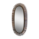 Oval rattan sun mirror 102 x 51 cm jungle chic style