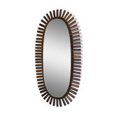 Miroir soleil rotin ovale 102 x 51 cm style jungle chic