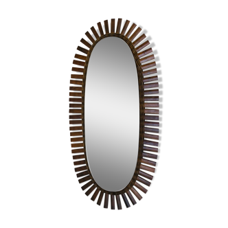 Miroir soleil rotin ovale 102 x 51 cm style jungle chic