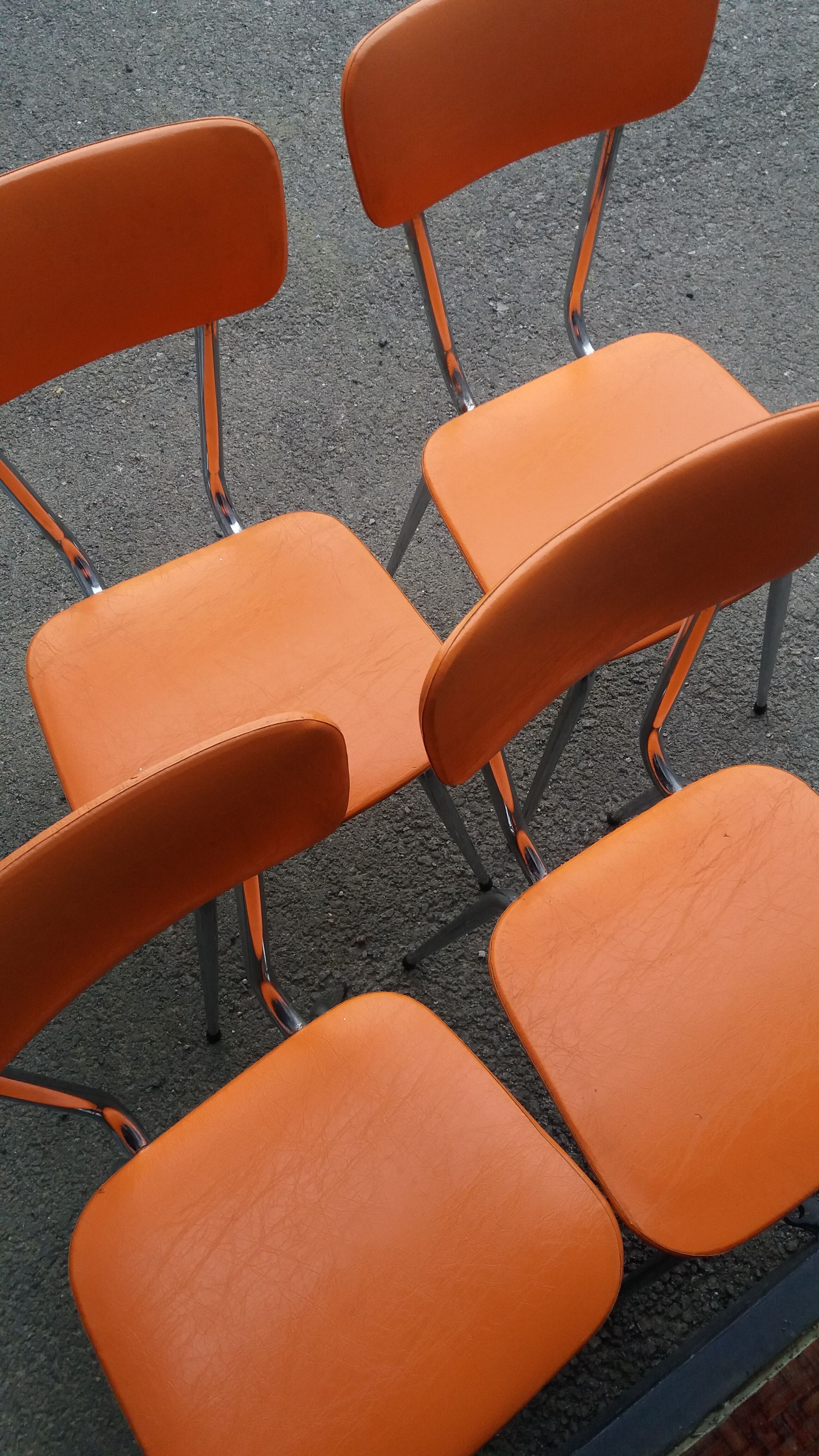 2 orange chairs