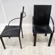 Black leather coral chairs by Matteo Grassi