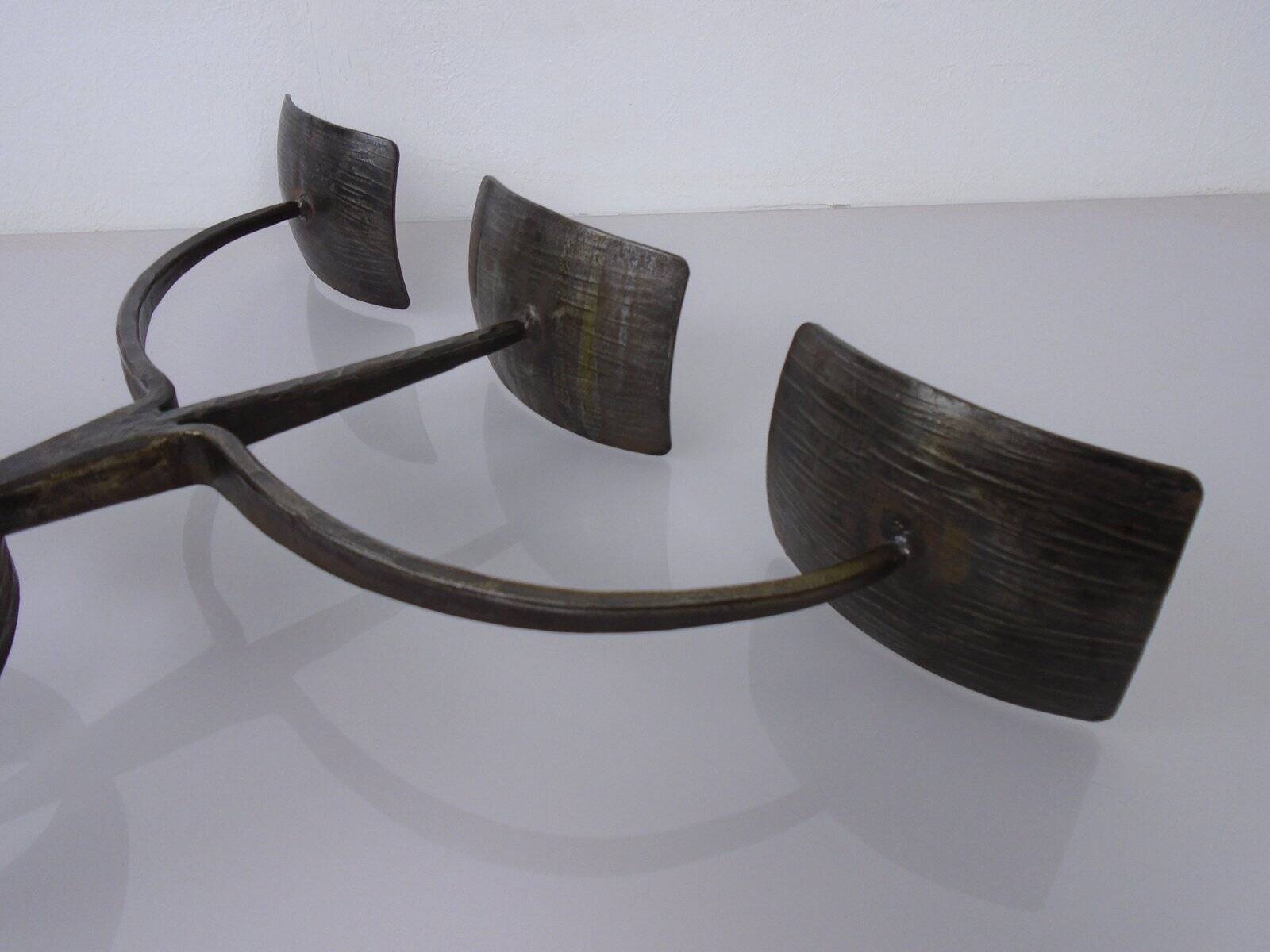 German Brutalist Iron Candleholder, 1960s
