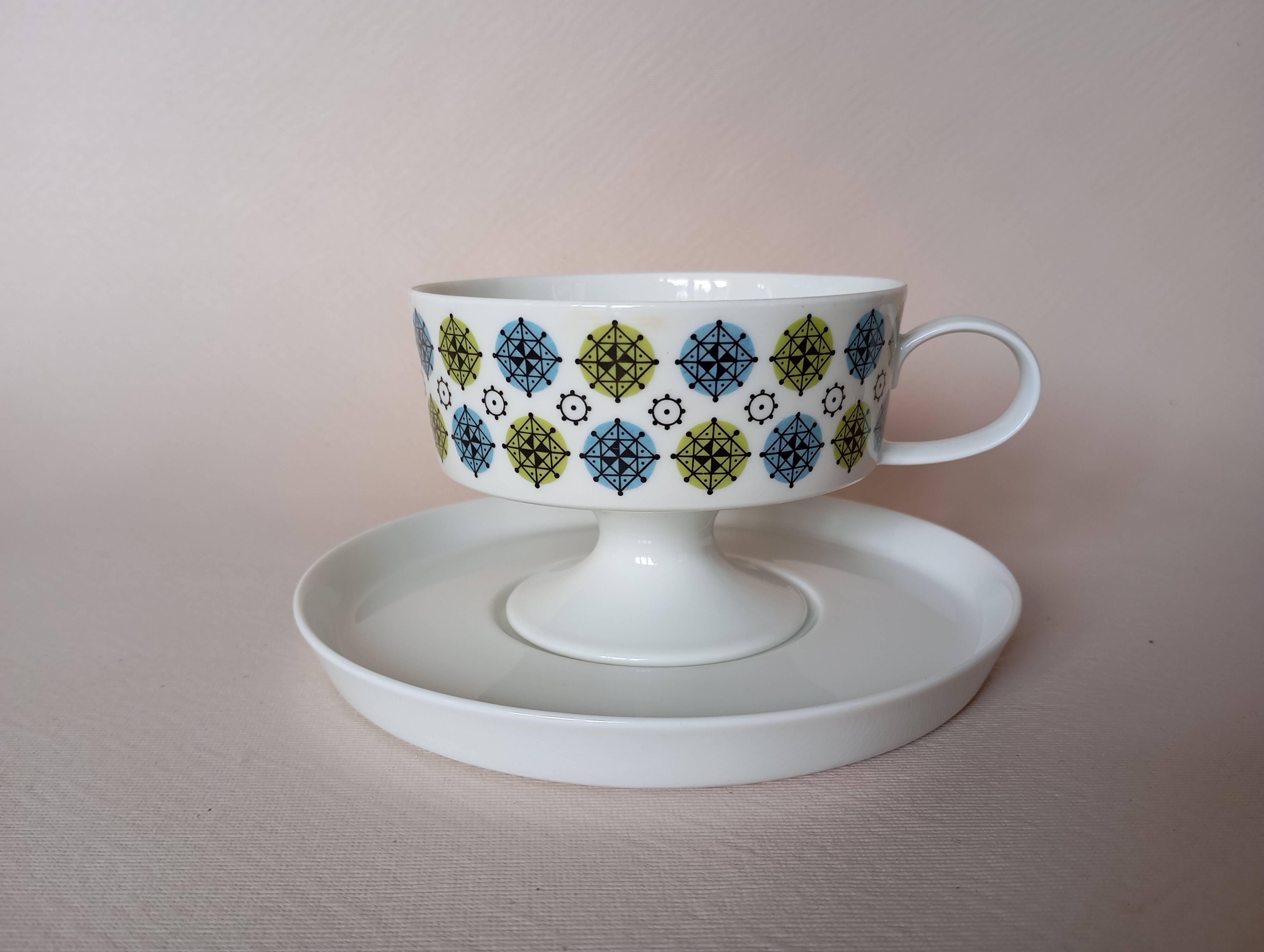 Service 8 cups "Rosette Taïga" Tapio Wirkkala & Ute Schröder for Rosenthal, ca 1970