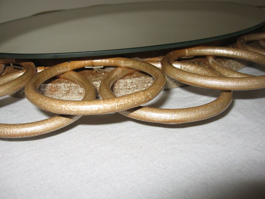 Mirror oval rattan 29cm x 40cm