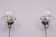 set Basket-Globe wall lamps with raindrop glass bowl by Raak, 1970s