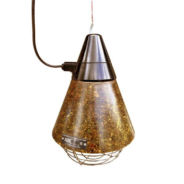 Lampe suspendue industrielle, chauffante, Narva Leuchen, Allemagne, années 1970