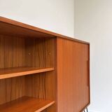 Vintage wooden sideboard with sliding door