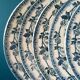 Set of 5 old blue flat plates H.B.&Cie
