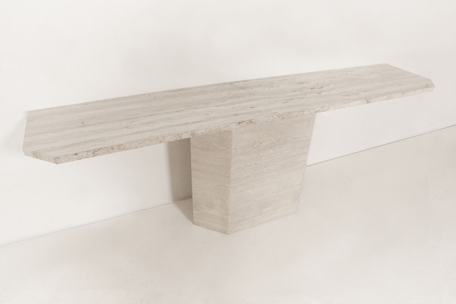 Italian travertine console 1970