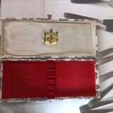 Service à poisson vintage 24 pièces avec coffret toile de Jouy – métal