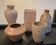 Series of 5 vintage beige ceramic vases