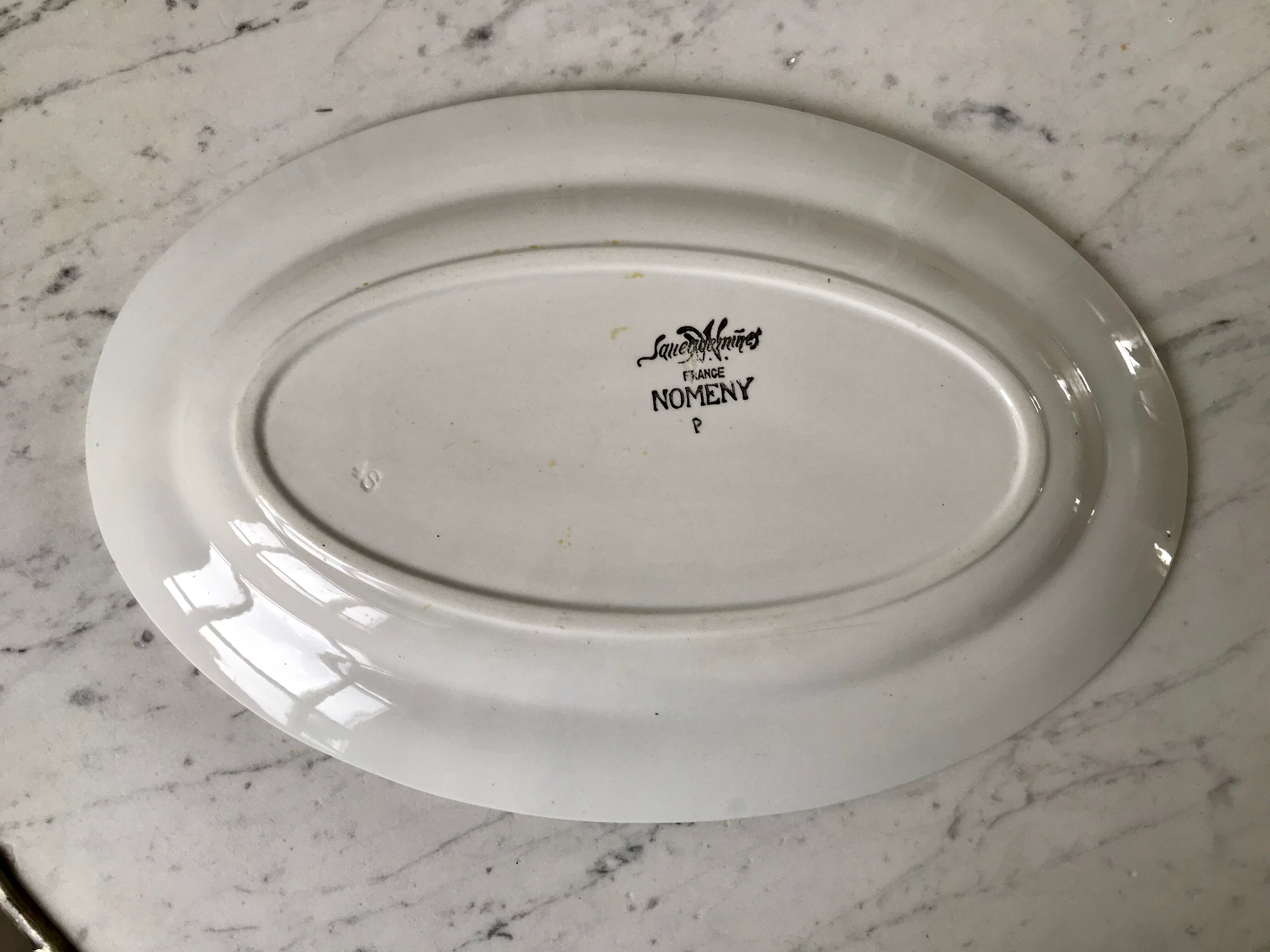 Oval dish sarreguemines model "nomeny" art deco 30s