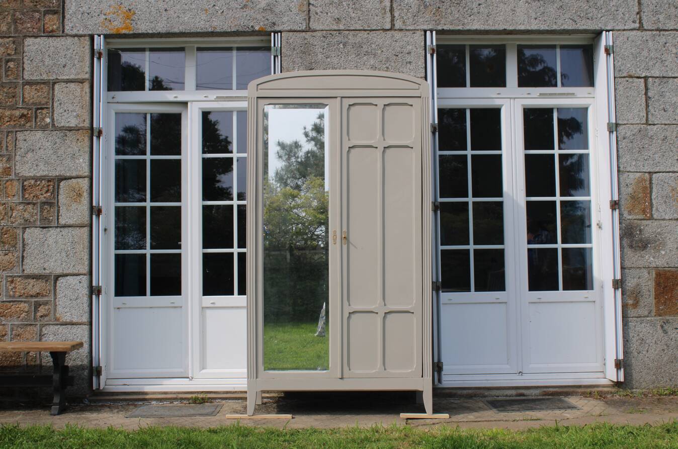 Vintage Parisian upholstered wardrobe