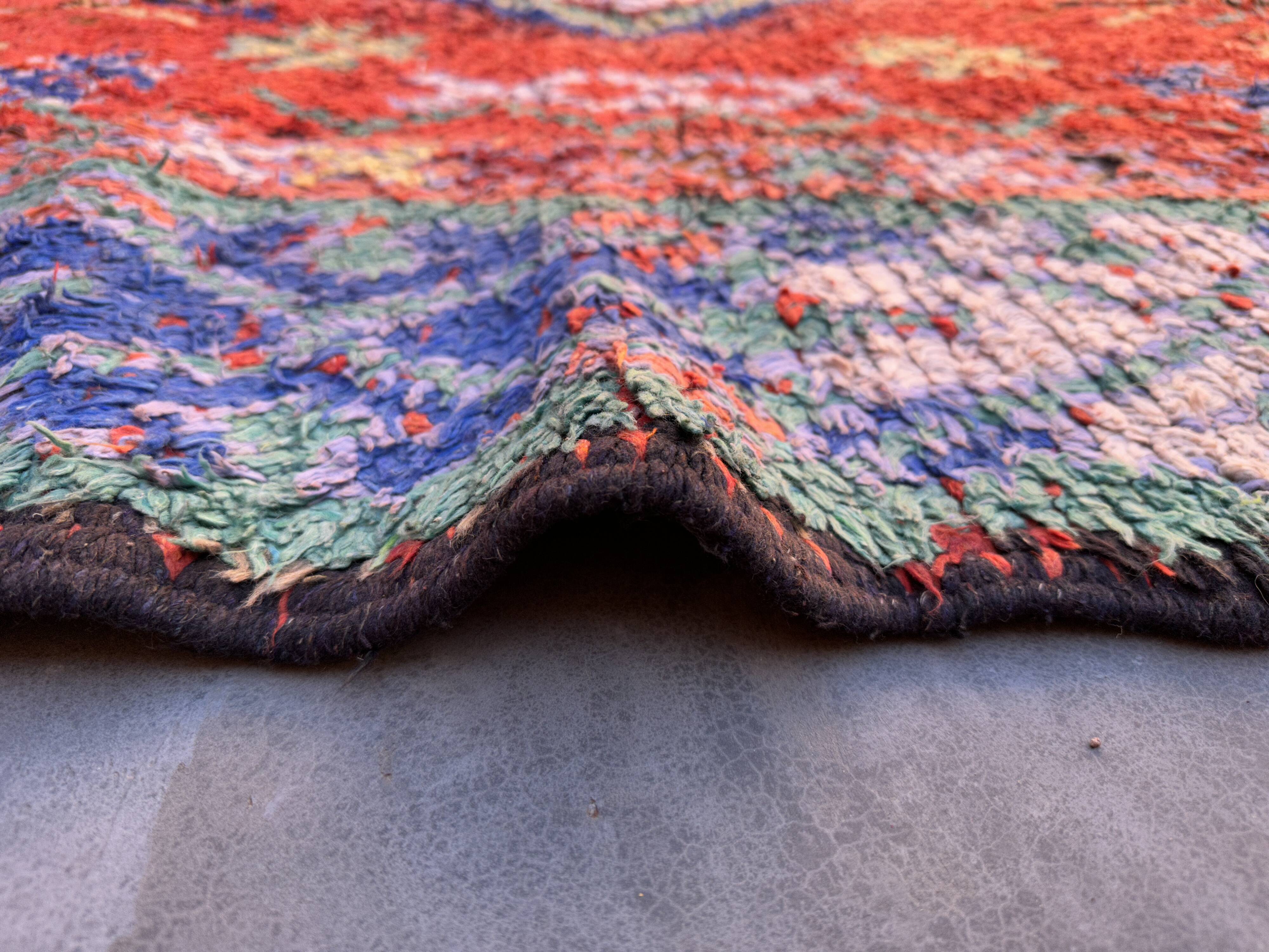 Colorful Moroccan boujad rug - 167 x 322 cm