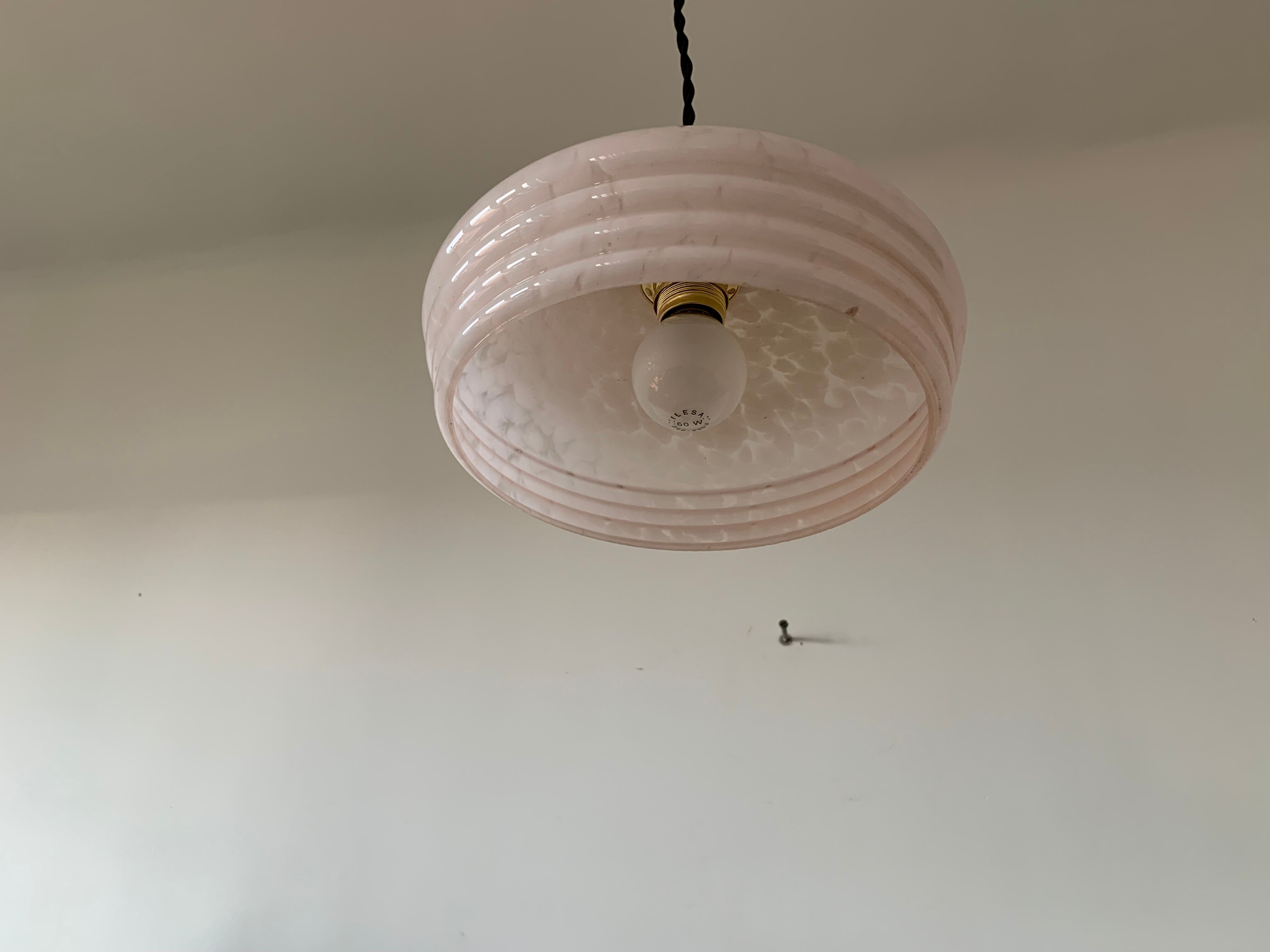 Pink Clichy glass pendant lamp