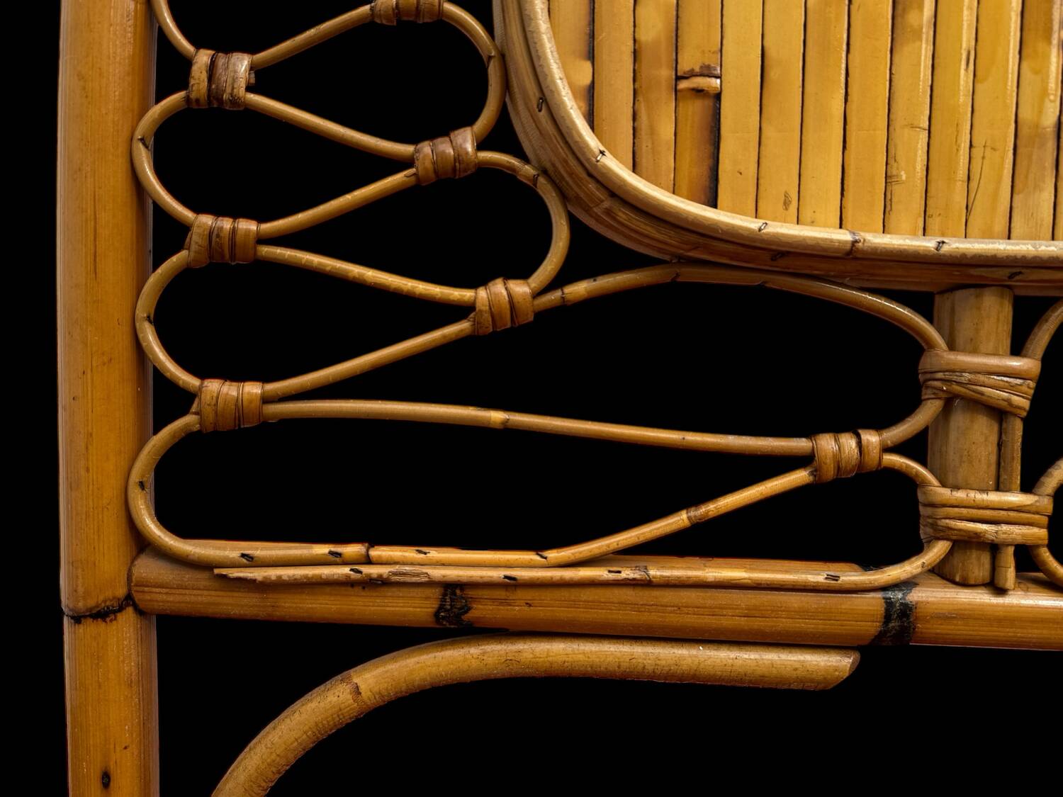 60's Rattan Headboard Italy