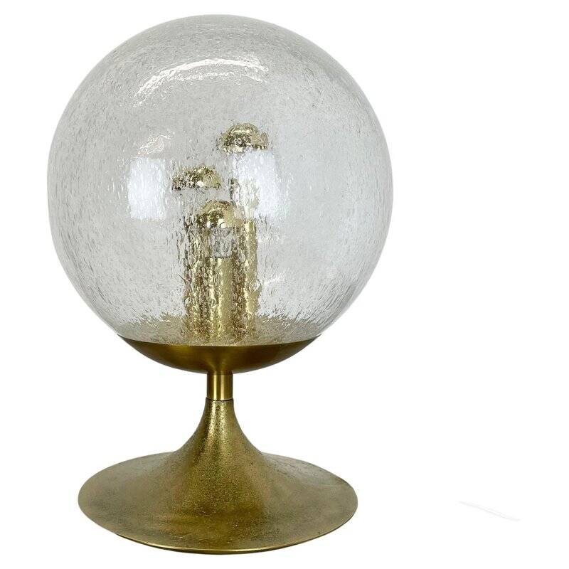 Large Hollywood Regency brass globe table lamp, Italy 1970s