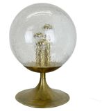 Large Hollywood Regency brass globe table lamp, Italy 1970s