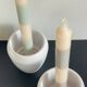 Pair of White Ceramic Candle Holders