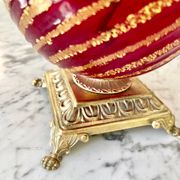 Lampe de table verre murano couleur Rubis Rigadin ,Italie 1950