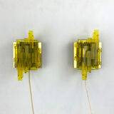 Pair appliques brutalistes, Claus Bolby for Cebo Industri, Denmark, 1970s