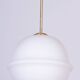 Mid-Century Modern Pendant Light in Brass and Opaline Glass from Kamenický Šenov, 1960s