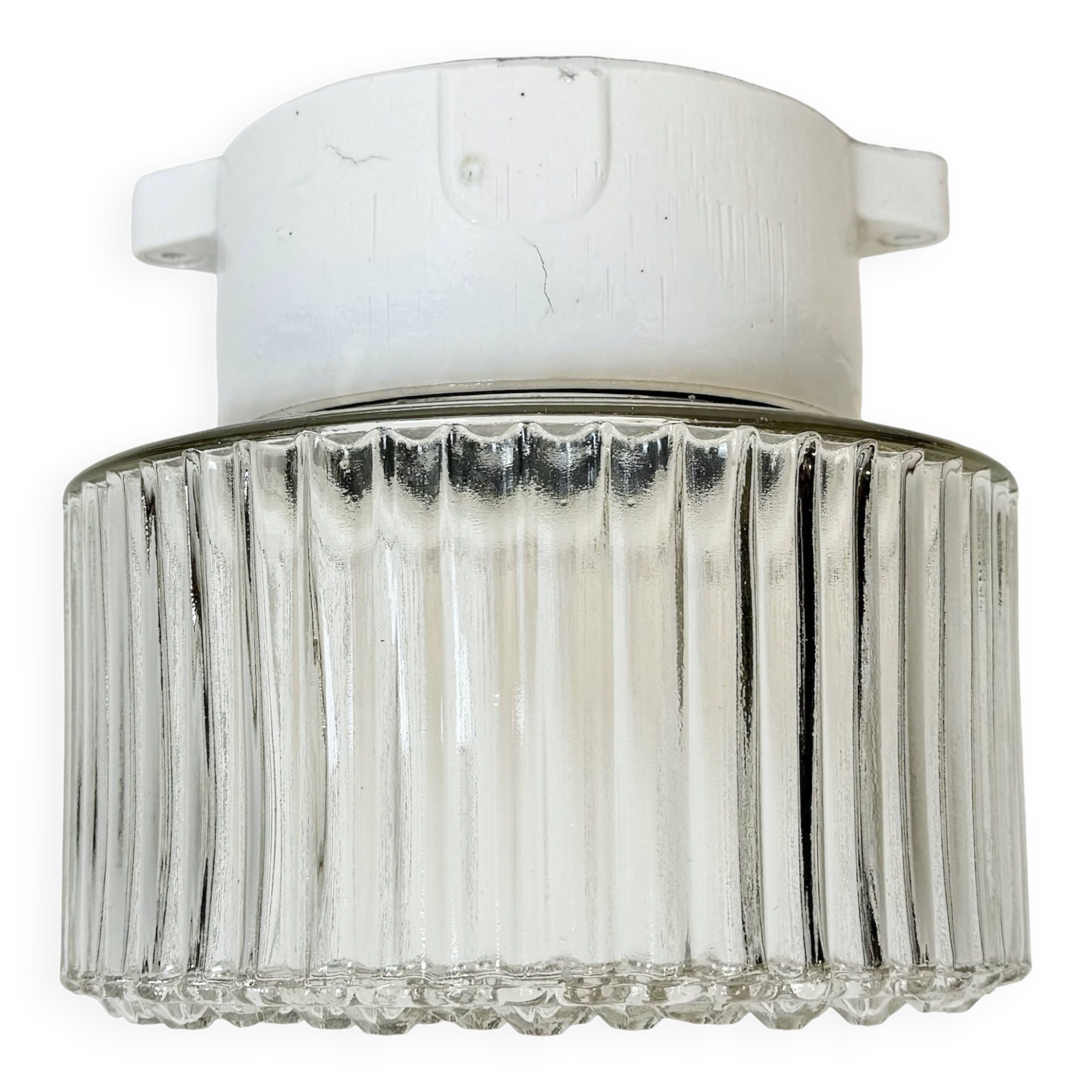 Vintage White Porcelain Ceiling Light, 1970s