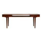 1950s Danish Teak Coffee Table with Drawers and Pull-Out Tray