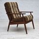1970s, Danish armchair, teak wood, furniture wool fabric.